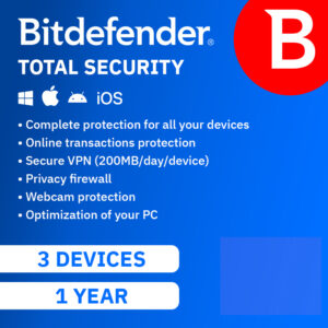 Bitdefender Total Security - 3 Devices - 1 Year